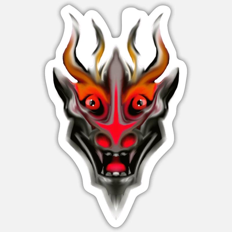 dragon head - Sticker size S (10 x 10 cm) - white matte