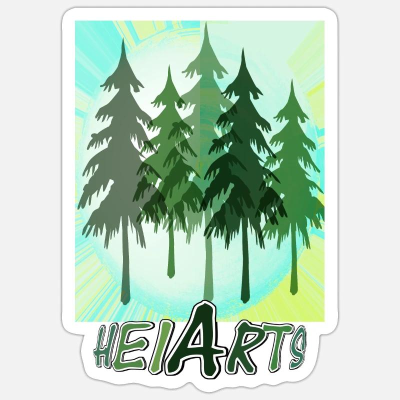Christmas trees (designed by HeiArts) - Sticker size S (10 x 10 cm) - white matte