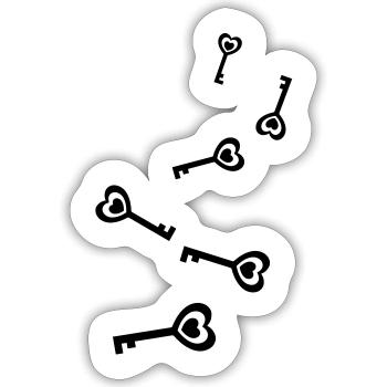 Schlüssel herz hochzeit - Sticker Größe S (10 x 10 cm) - Mattweiß - Vorne