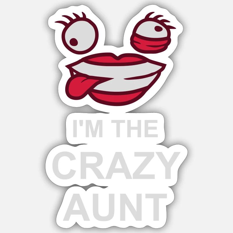 à The Crazy Aunt - Sticker taille S (10 x 10 cm) - blanc mat