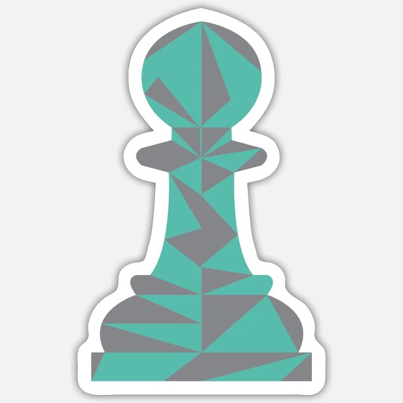 SCHACH BAUER/POLYGON - Sticker Größe S (10 x 10 cm) - Mattweiß