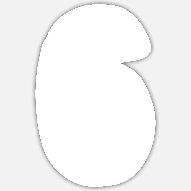 Maillot 6 numéros - Sticker taille S (10 x 10 cm) - blanc mat