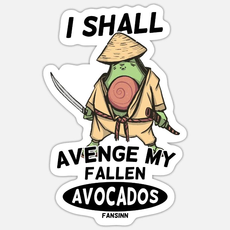 Avocado Warrior - Sticker size S (10 x 10 cm) - white matte