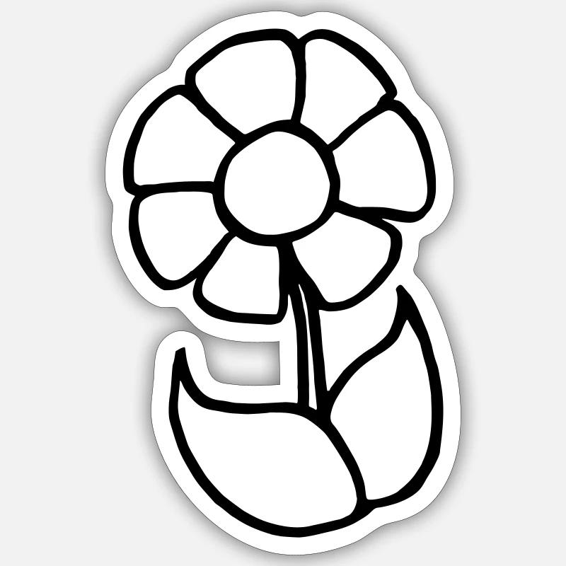 Fleur - Sticker taille S (10 x 10 cm) - blanc mat