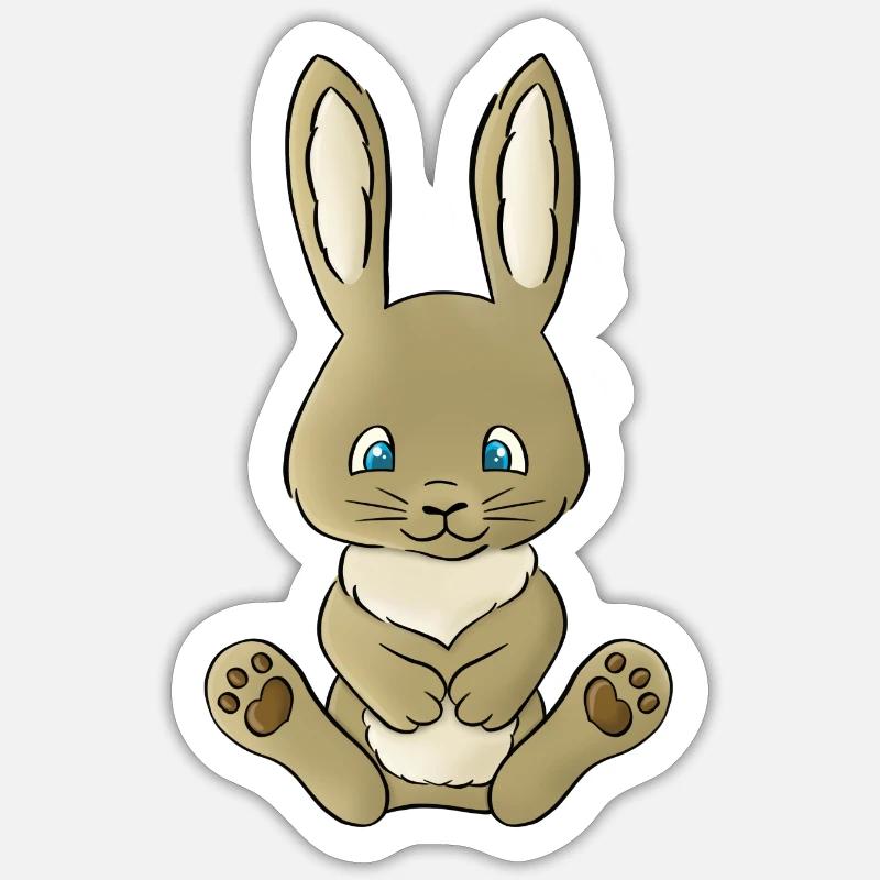 Hans Hase - Sticker Größe S (10 x 10 cm) - Mattweiß