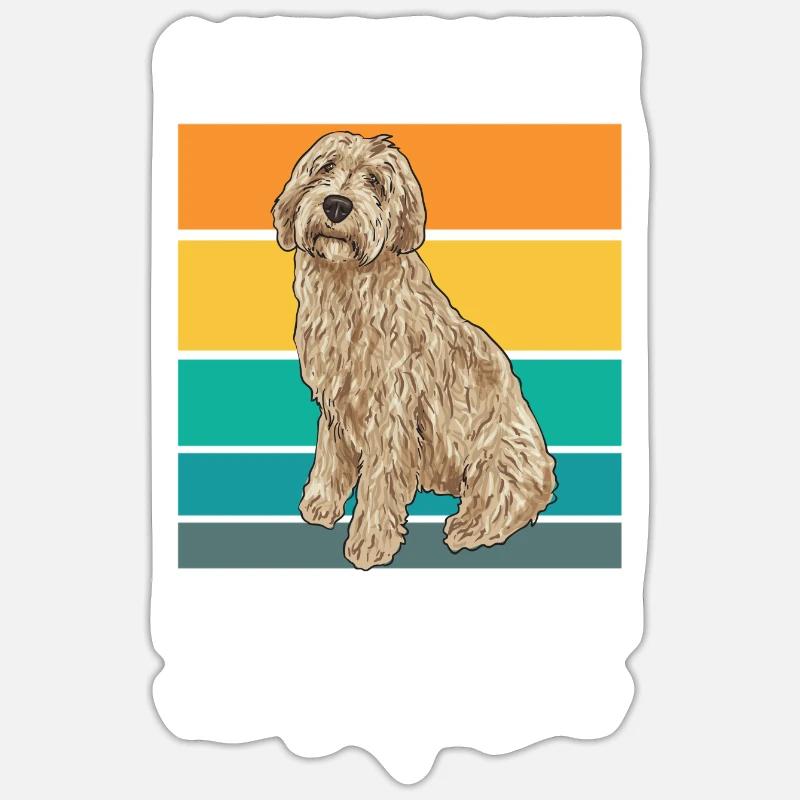Labradoodle Hund - Sticker Größe S (10 x 10 cm) - Mattweiß