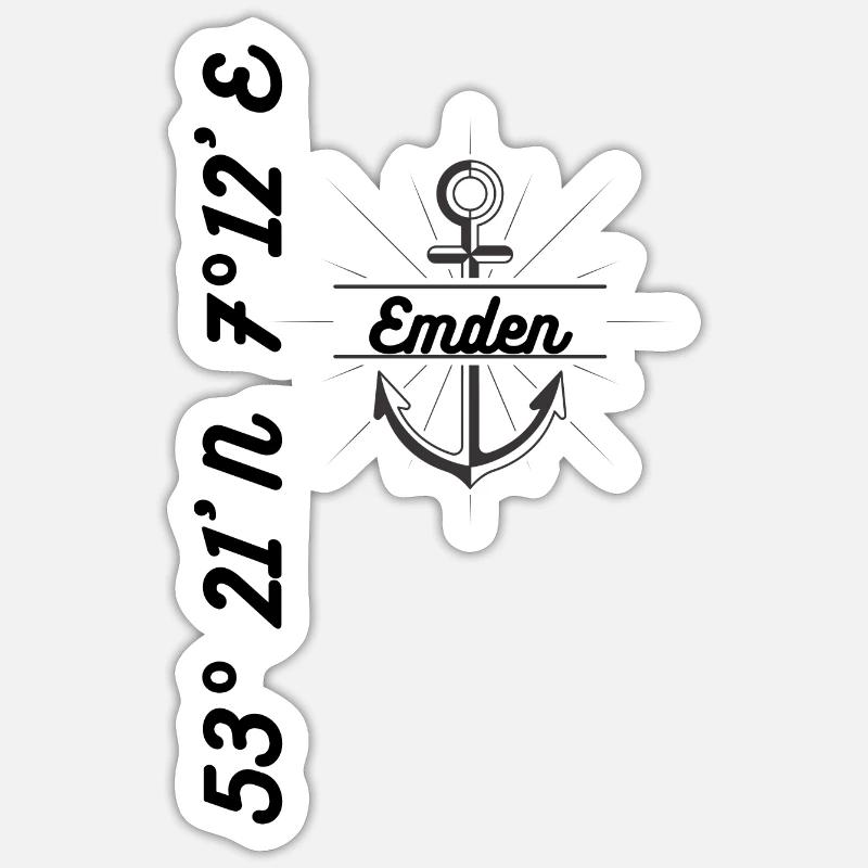Emden coordinates Maritime Mode Sticker size S (10 x 10 cm)