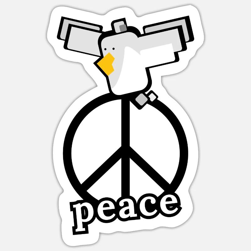 "peacematz" - Sticker Größe S (10 x 10 cm) - Mattweiß