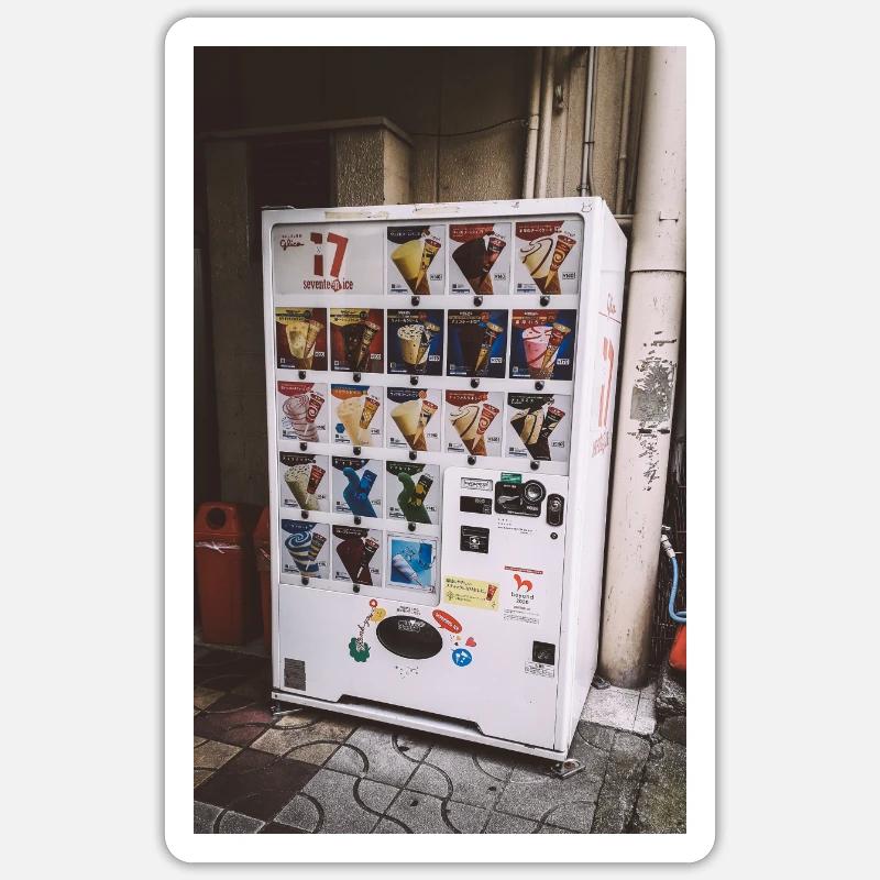 edgy vending machine - Sticker Größe S (10 x 10 cm) - Mattweiß
