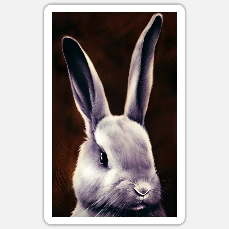 Cool Comic Portrait d’un lapin Sticker taille S (10 x 10 cm)