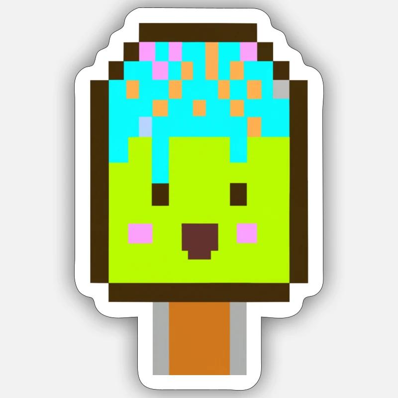 Lachendes Eis - Sticker Größe S (10 x 10 cm) - Mattweiß