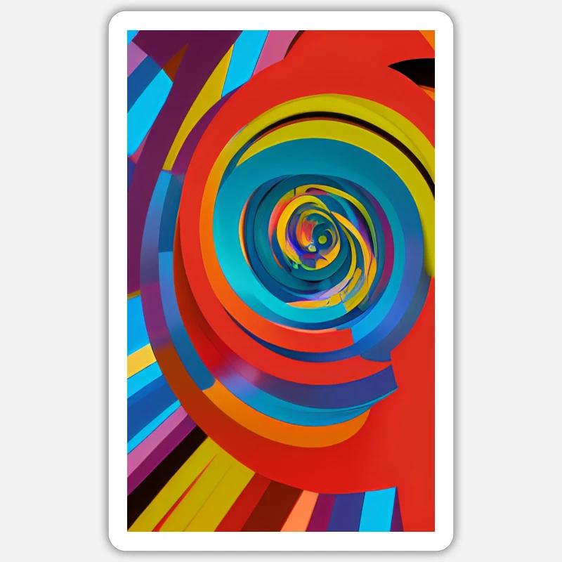 Farbstrudel - Sticker Größe S (10 x 10 cm) - Mattweiß