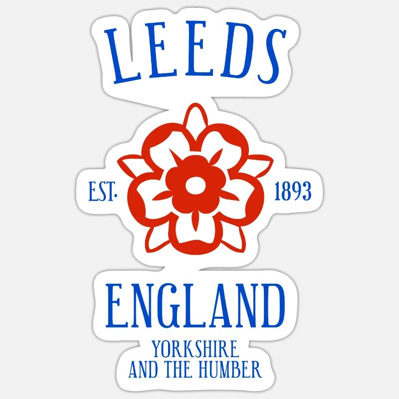 LEEDS England - Sticker Größe S (10 x 10 cm) - Mattweiß