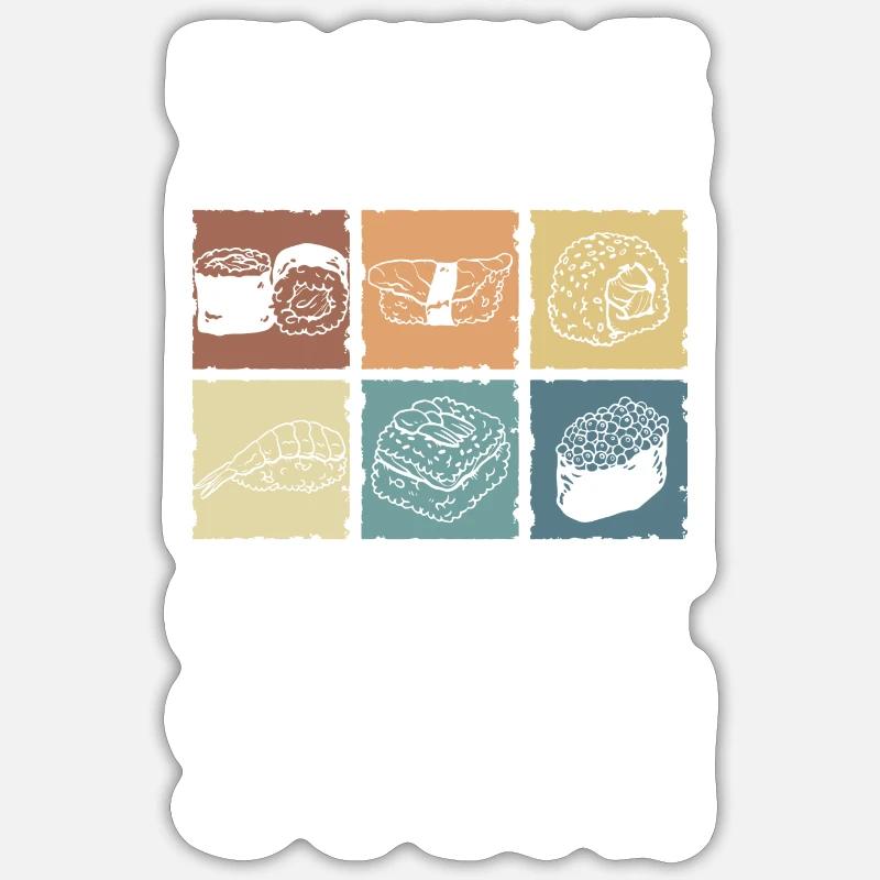 Comptoir buffet libre-service gourmand - Sticker taille S (10 x 10 cm) - blanc mat