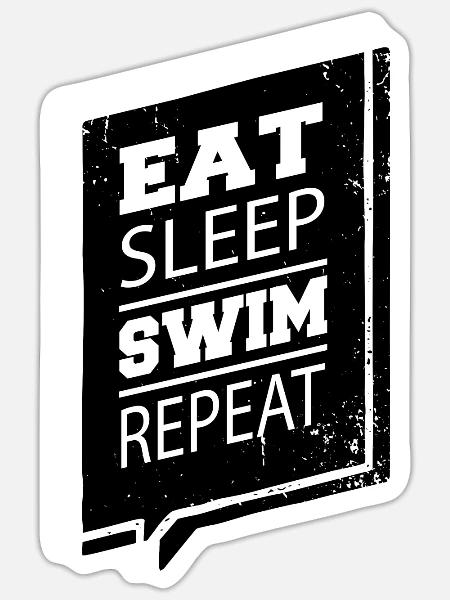 birthday present idea gift idea swimmers - Sticker Größe S (10 x 10 cm) - Mattweiß