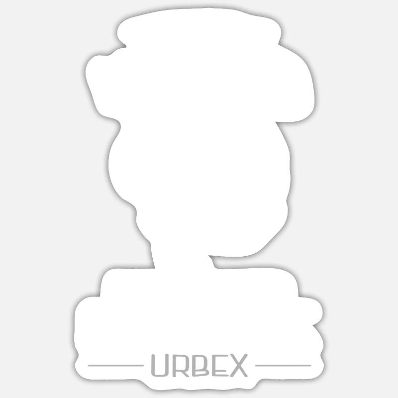 Globe de la place perdue - Sticker taille S (10 x 10 cm) - blanc mat