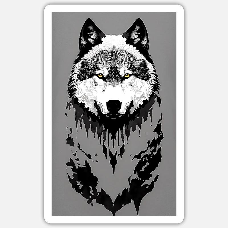 Wolf - Sticker Größe S (10 x 10 cm) - Mattweiß