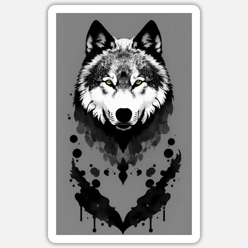 Wolf - Sticker Größe S (10 x 10 cm) - Mattweiß