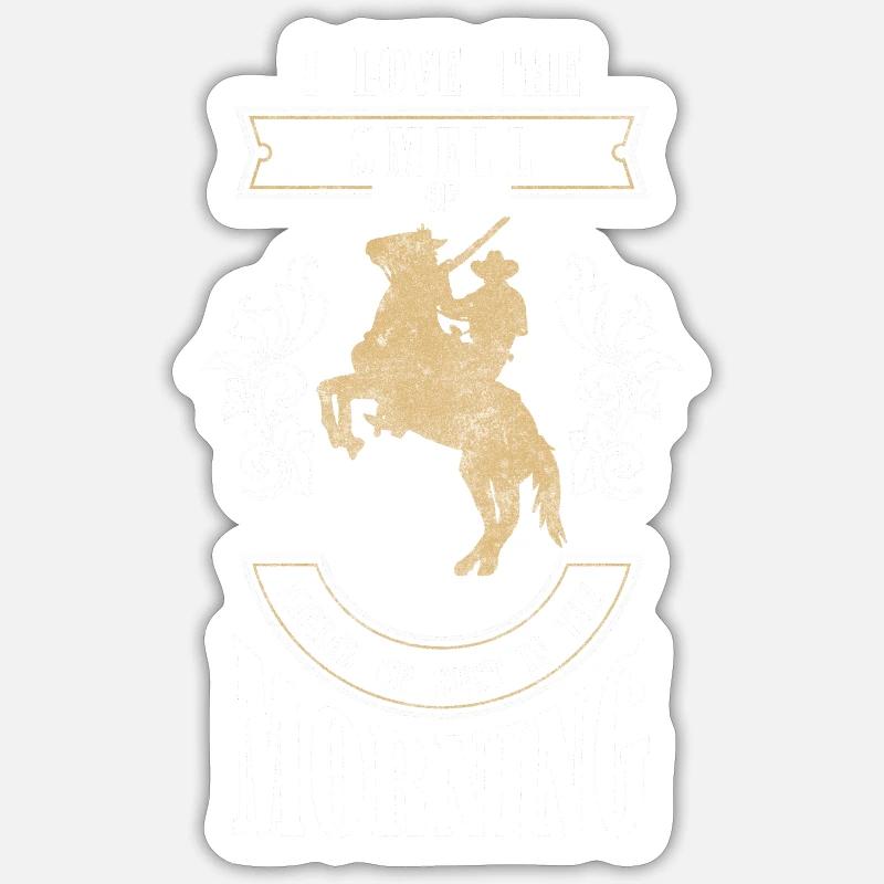 Costume de cow-boy - Sticker taille S (10 x 10 cm) - blanc mat