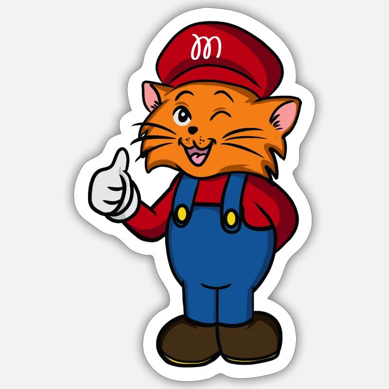 Chat mignon - Sticker taille S (10 x 10 cm) - blanc mat