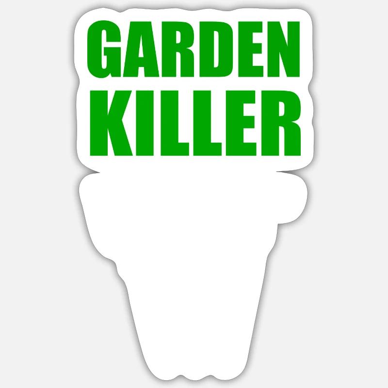 GARTENKILLER - Sticker Größe S (10 x 10 cm) - Mattweiß