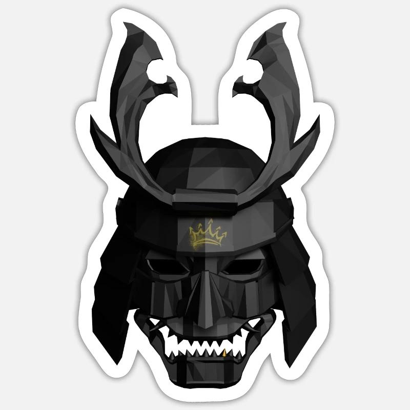Geometric Samurai Helmet Sticker size S (10 x 10 cm)