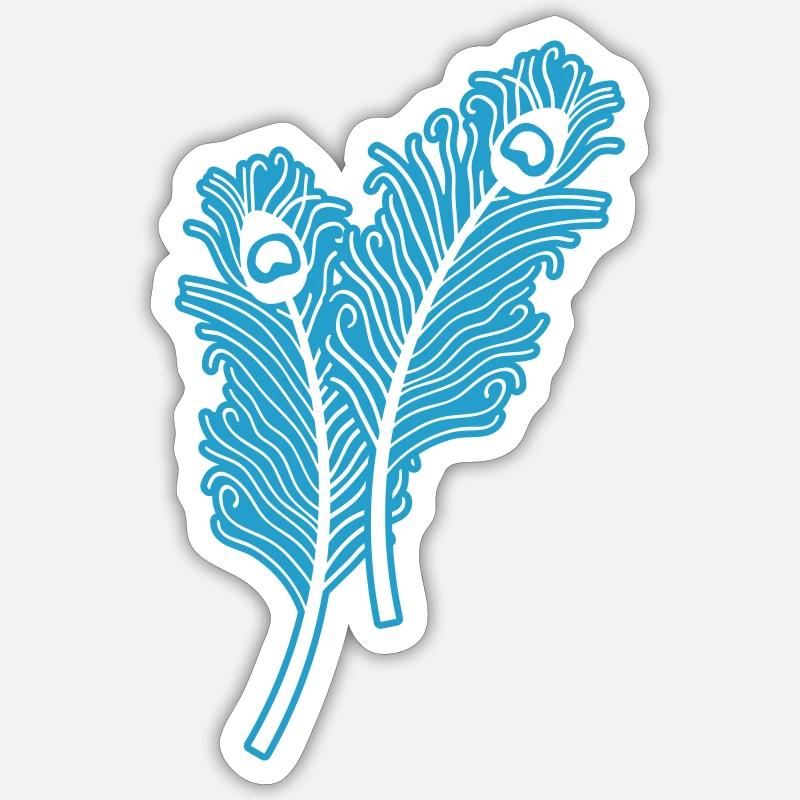 Peacock Feathers - Sticker size S (10 x 10 cm) - white matte