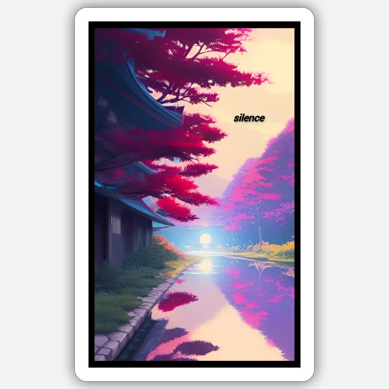 Silent River - Sticker Größe S (10 x 10 cm) - Mattweiß
