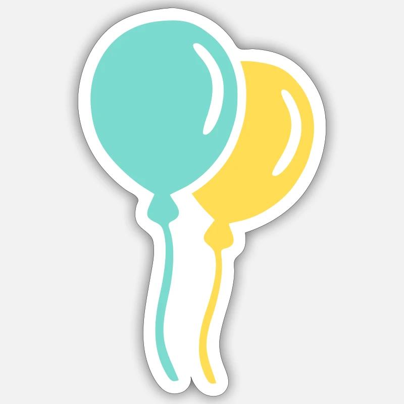 Ballons - Sticker taille S (10 x 10 cm) - blanc mat