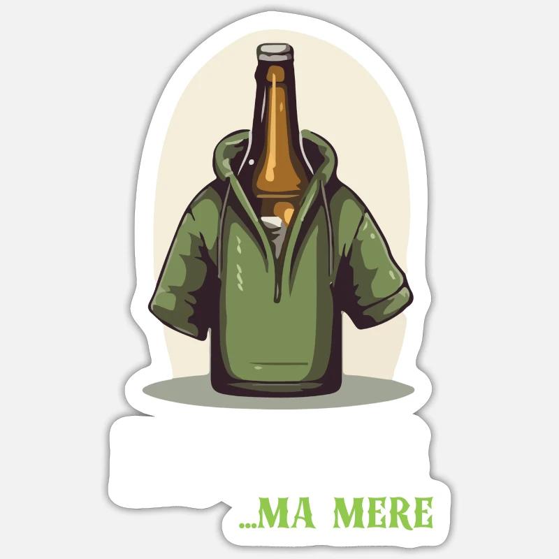 Das Bier... Meine Mutter Sticker Größe S (10 x 10 cm)