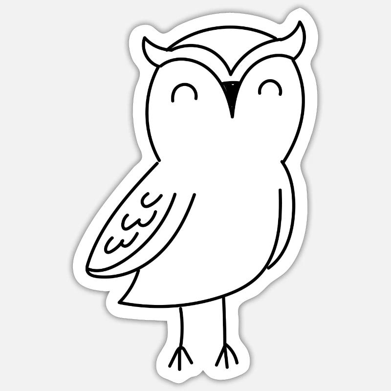 Süßes Waldtier, Eule, Silhouette, Wildvogel Sticker Größe S (10 x 10 cm)