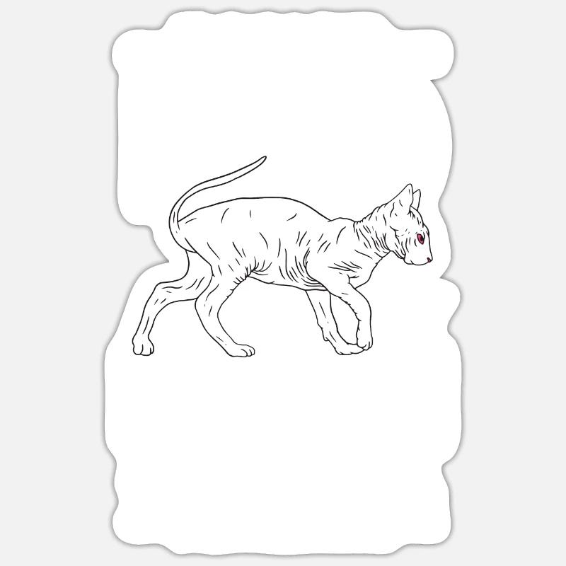 I work hard so my Sphynx can have a better life - Sticker Größe S (10 x 10 cm) - Mattweiß