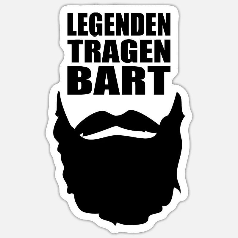 Bart Schnurrbart lustiger Spruch lustige Sprüche - Sticker Größe S (10 x 10 cm) - Mattweiß