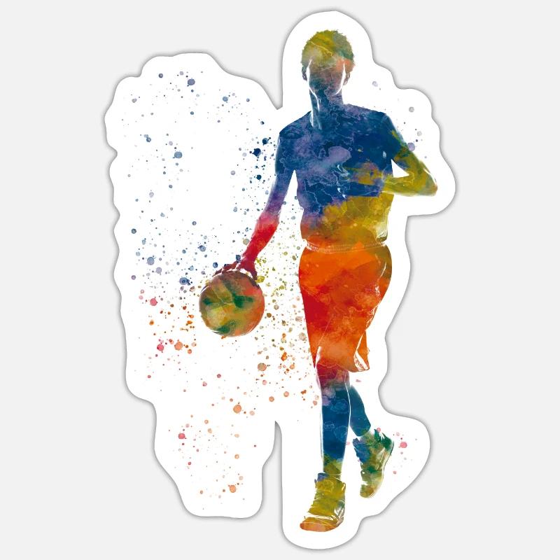 Basketteur - Sticker taille S (10 x 10 cm) - blanc mat