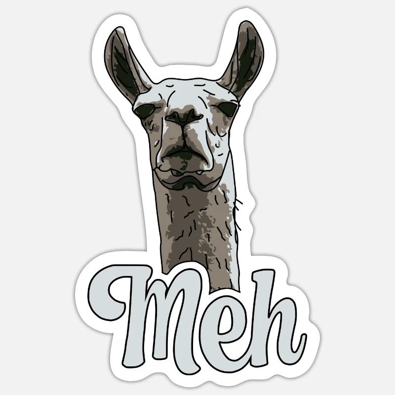 Lama peu impressionné - Meh Sticker taille S (10 x 10 cm)