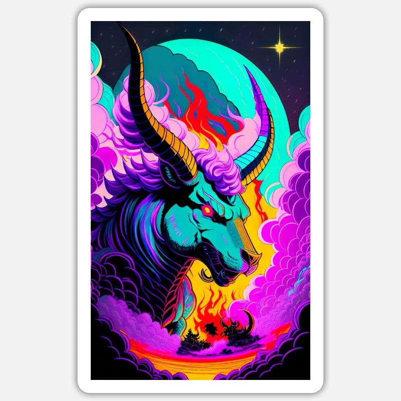 Anime Drache - Sticker Größe S (10 x 10 cm) - Mattweiß