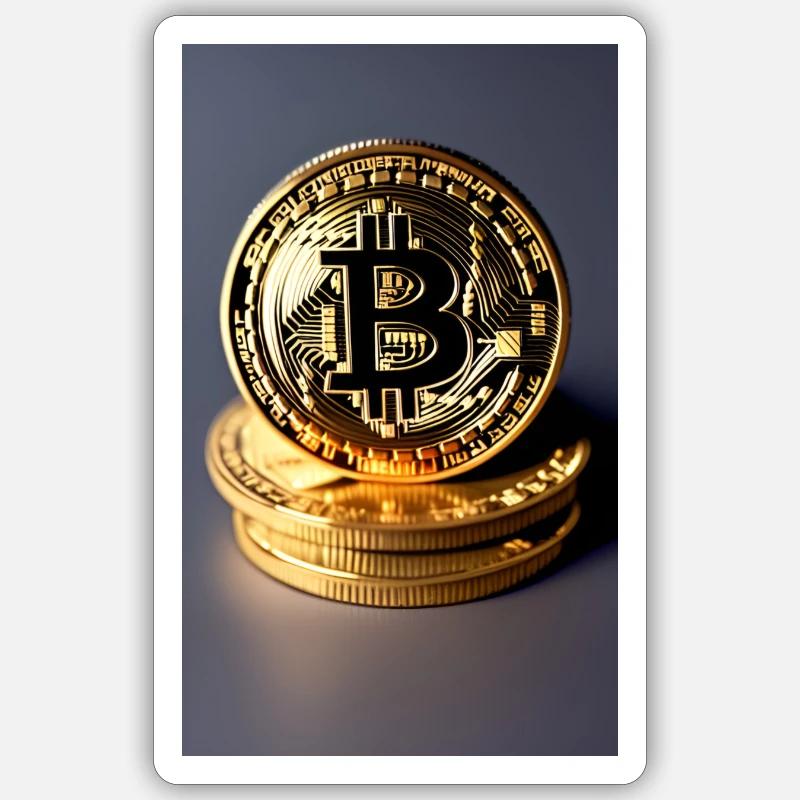 Bitcoin 01 - Sticker taille S (10 x 10 cm) - blanc mat