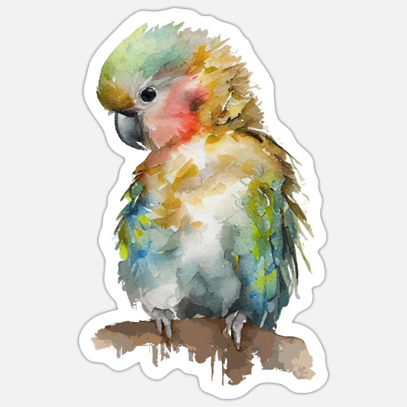 Parrot - Sticker size S (10 x 10 cm) - white matte