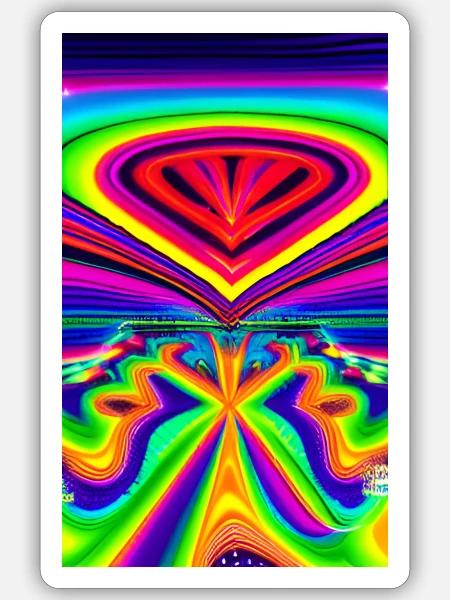 Psychedelische Farben 01 - Sticker Größe S (10 x 10 cm) - Mattweiß