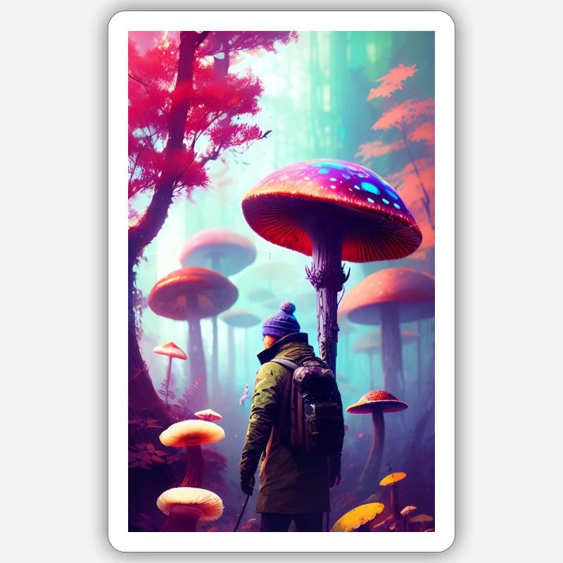 Forêt de champignons 01 Sticker taille S (10 x 10 cm)