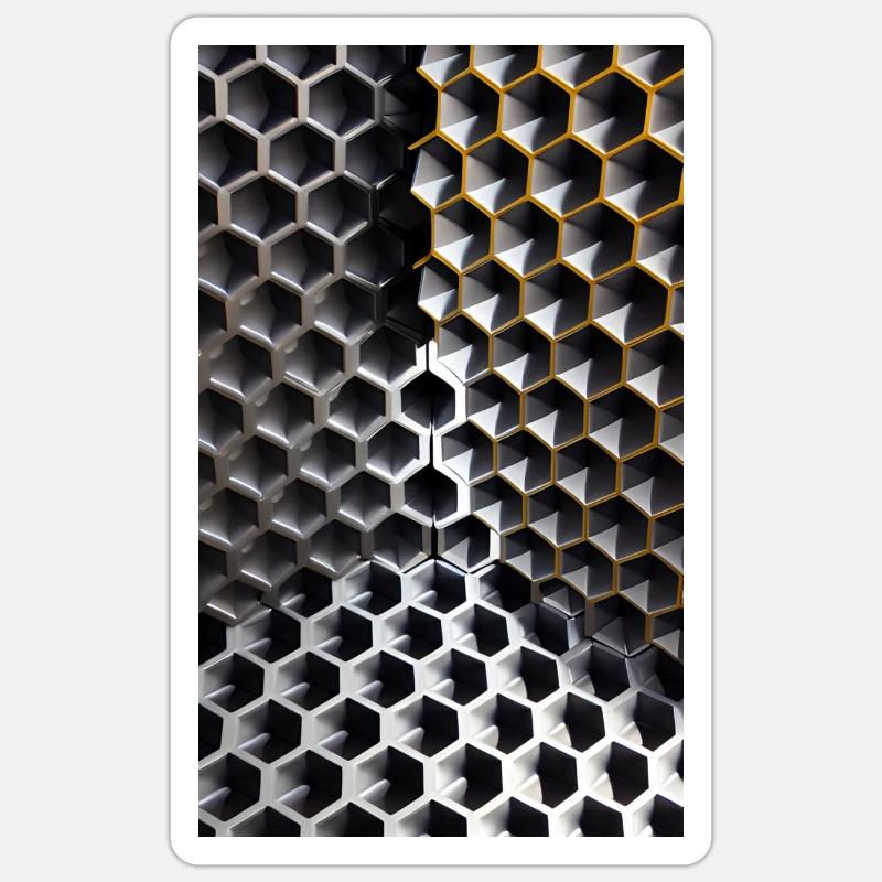Metallic Cartesian Design - Sticker size S (10 x 10 cm) - white matte