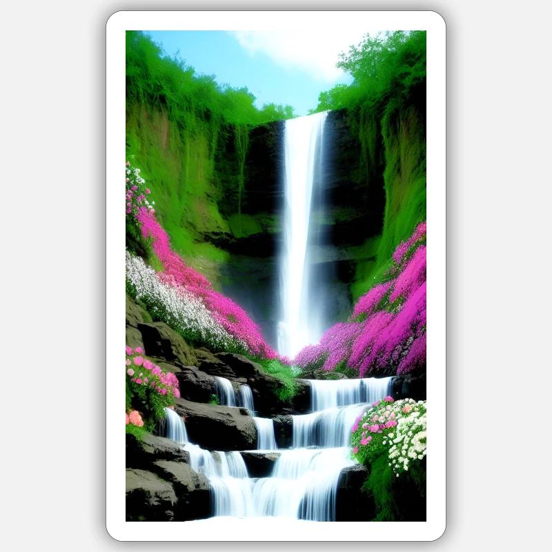 Cascade 01 Sticker taille S (10 x 10 cm)