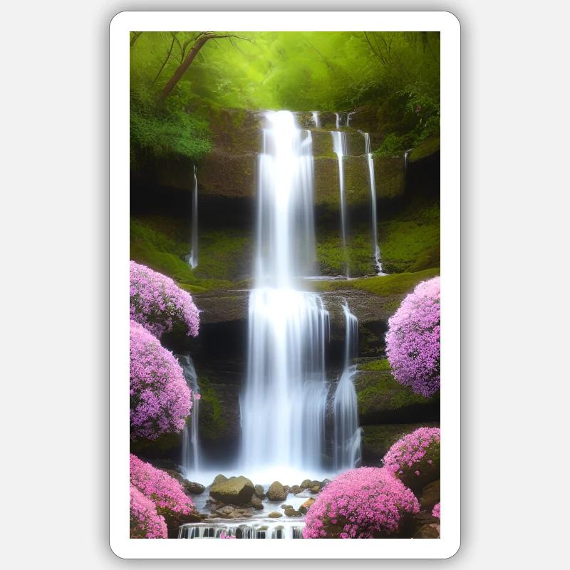 Wasserfall 03 Sticker Größe S (10 x 10 cm)