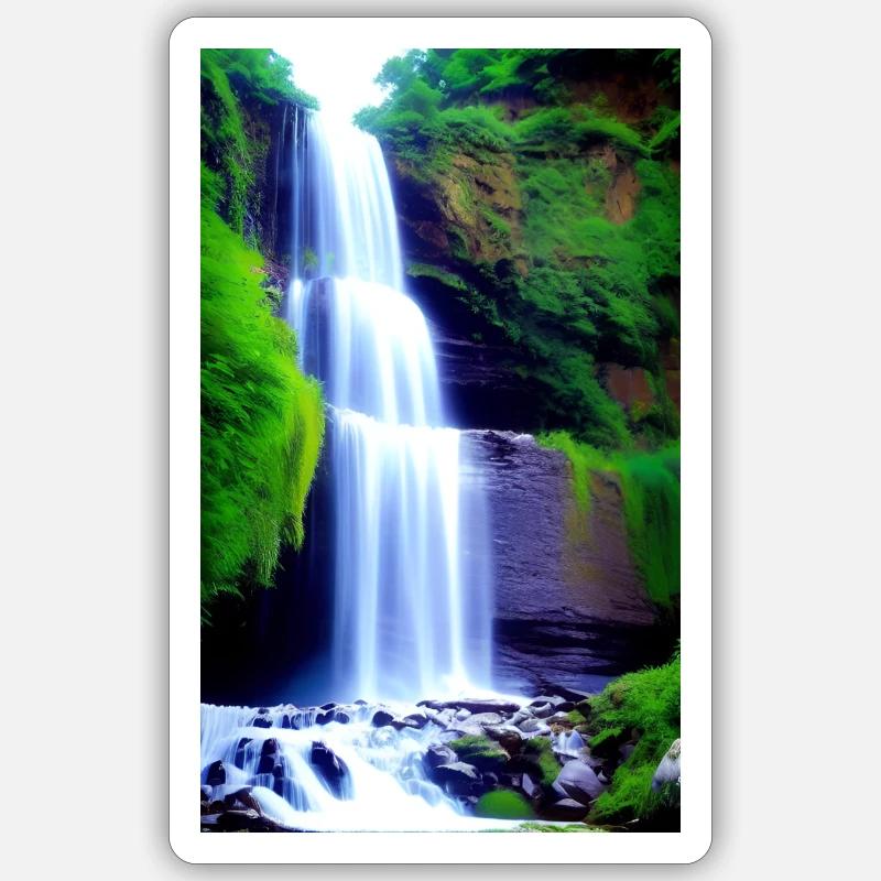 Cascade 02 Sticker taille S (10 x 10 cm)