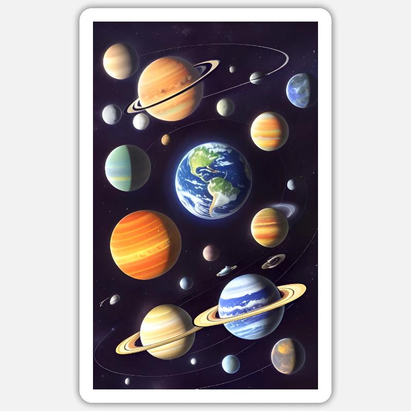 Space 01 - Sticker Größe S (10 x 10 cm) - Mattweiß