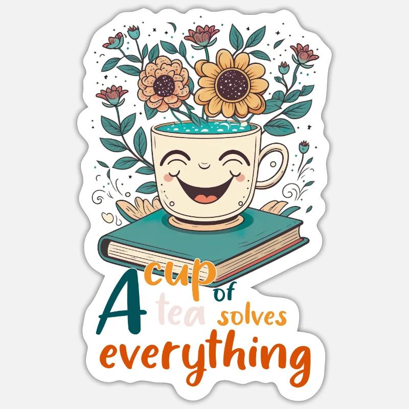 Tea and everything gets better Sticker size S (10 x 10 cm)