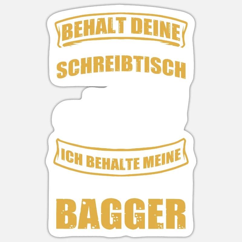 Krawatte Bagger Baggerführer Baggerfahrer Sticker Größe S (10 x 10 cm)