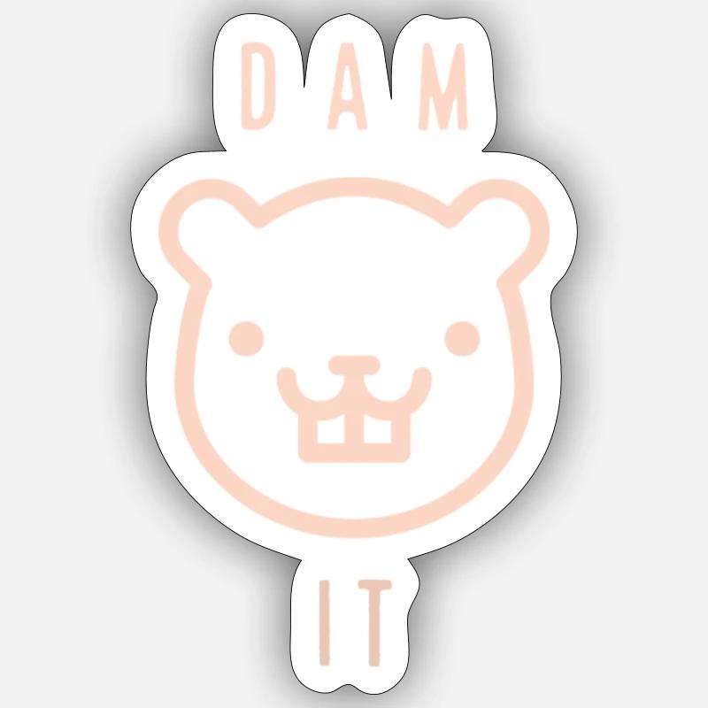 Barrage Il - Sticker taille S (10 x 10 cm) - blanc mat