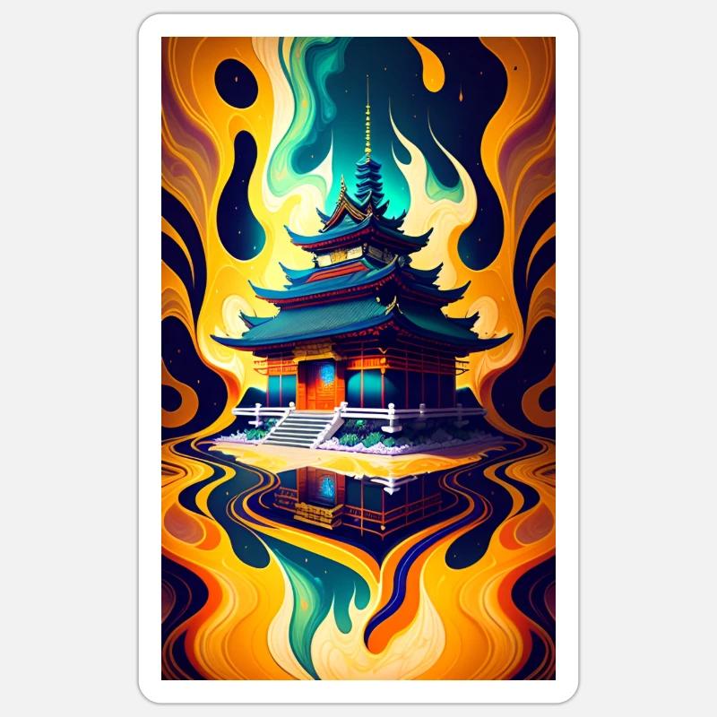 Temple reflection Sticker size S (10 x 10 cm)