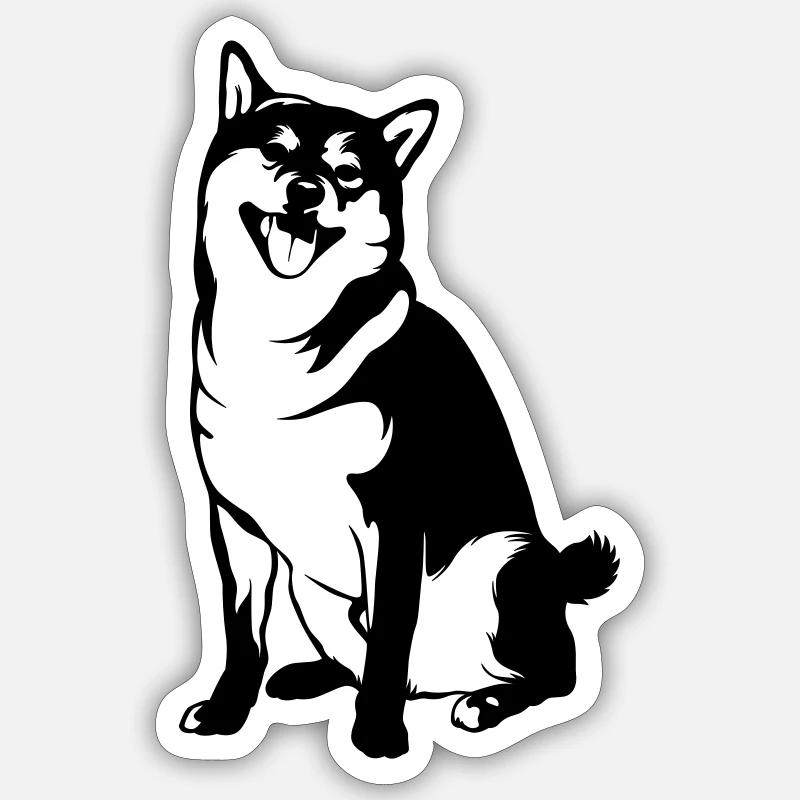 hund - Sticker Größe S (10 x 10 cm) - Mattweiß